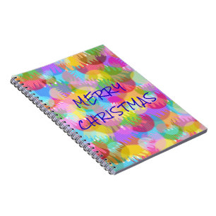CARNET JOYEUX NOËL PERSONNALISÉ À PAILLETTES DE COULEUR