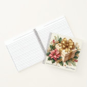Carnet Joyeux Noël Poinsettia Coquette Gold Bow (Intérieur)