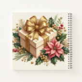 Carnet Joyeux Noël Poinsettia Coquette Gold Bow (Dos)