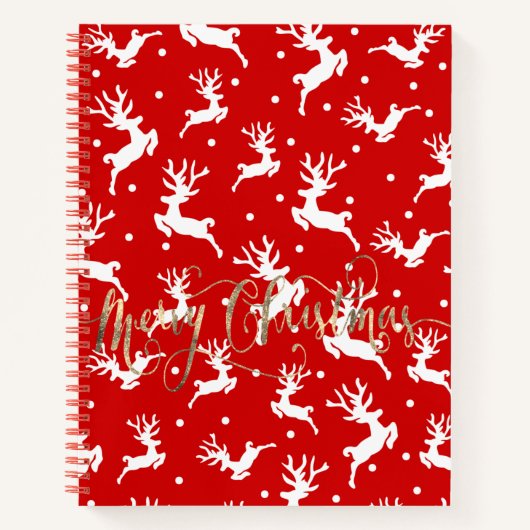 Carnet Joyeux Noël Rennes Rouges (Devant)