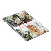 Carnet joyeux Noël rouge script 3 photos collage chic (Côté Droit)