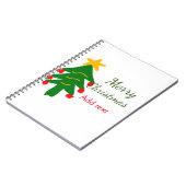 Carnet Joyeux Noël rouge vert Noël ajouter le nom (Côté gauche)