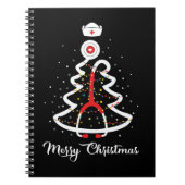 Carnet Joyeux Noël Stethoscope Infirmière sapin de Noël X (Devant)