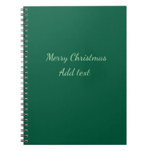 Carnet Joyeux Noël vert fond simple solo fête