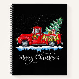 Carnet Joyeux Noël Vintage Camion Rouge Noël Ancien Style