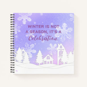 Carnet Joyeux Noël violet Maison Blanche Snowflakes