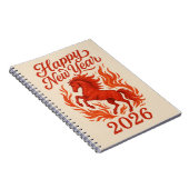 Carnet Joyeux Nouvel An 2026 Cheval Fiery (Côté Droit)