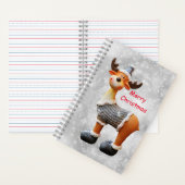 Carnet Joyeux orignal de Noël portant un casquette (À l'intérieur)