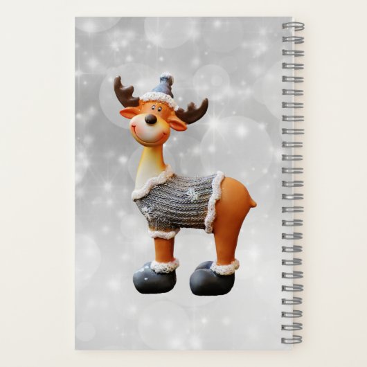 Carnet Joyeux orignal de Noël portant un casquette (Verso)