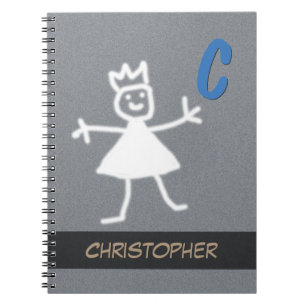 Carnet Joyeux Personnages en allumettes souriant Waving B
