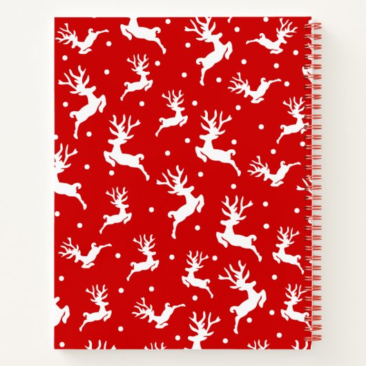 Carnet Joyeux rennes de Noël Rouge (Dos)