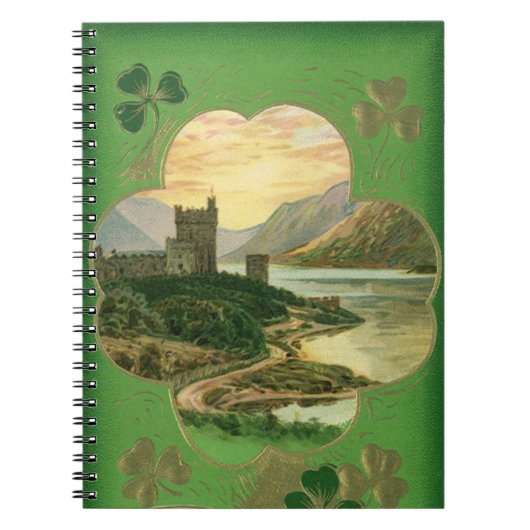Carnet Joyeux Saint-Patrick Vintage Château Shamrock (Devant)