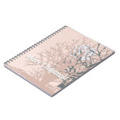 Carnet Joyeux sapin silhouette de Noël en bei rose vif (Côté gauche)