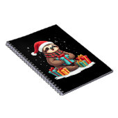 Carnet Joyeux Slothmas mignon sloth de Noël chapeau de Pè (Côté Droit)