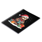 Carnet Joyeux Slothmas mignon sloth de Noël chapeau de Pè (Côté gauche)