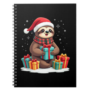 Carnet Joyeux Slothmas mignon sloth de Noël chapeau de Pè