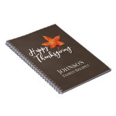 Carnet Joyeux Thanksgiving Aquarelle Feuille d'érable d'a (Côté Droit)