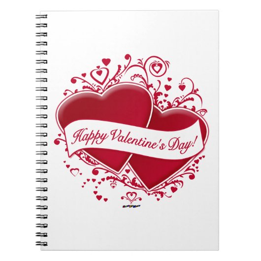 Carnet Joyeux Valentine ! Red Hearts (Devant)