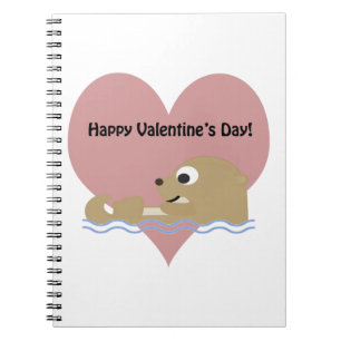 Carnet Joyeux Valentines Day Otter
