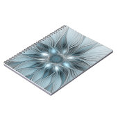 Carnet Joyful Flower Abstract Blue Gray Floral Fractal (Côté gauche)