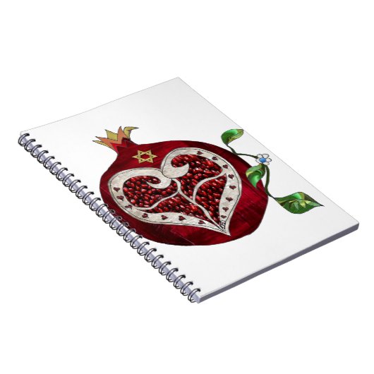 Carnet Judaica Pomegranate Heart Hanoukka Rosh Hashanah (Côté Droit)