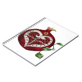 Carnet Judaica Pomegranate Heart Hanoukka Rosh Hashanah (Côté gauche)