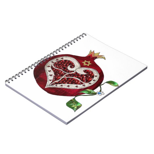 Carnet Judaica Pomegranate Heart Hanoukka Rosh Hashanah (Côté gauche)