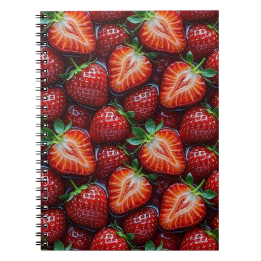 Carnet Juicy Fresh Red Strawberries Summer Fruit Pattern (Devant)