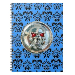 Carnet JUMEAUX DAMASK noir blanc bleu