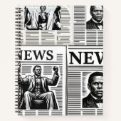 Carnet Juneteenth Black & White Newspaper print  (Devant)