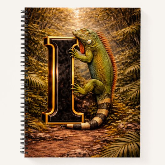 Carnet Jungle Alphabet Letter I Iguana Gold Educational  (Devant)