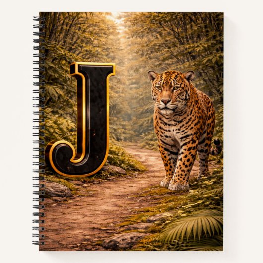 Carnet Jungle Alphabet Letter J Jaguar Gold Educational  (Devant)