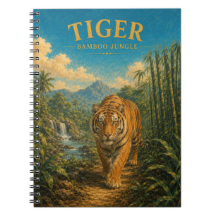 Carnet Jungle de bambou tigré aquarelle GeoSaga