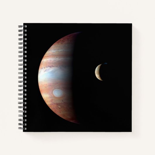 Carnet Jupiter Géant Gaz Planète & Io Galilée Lune (Devant)
