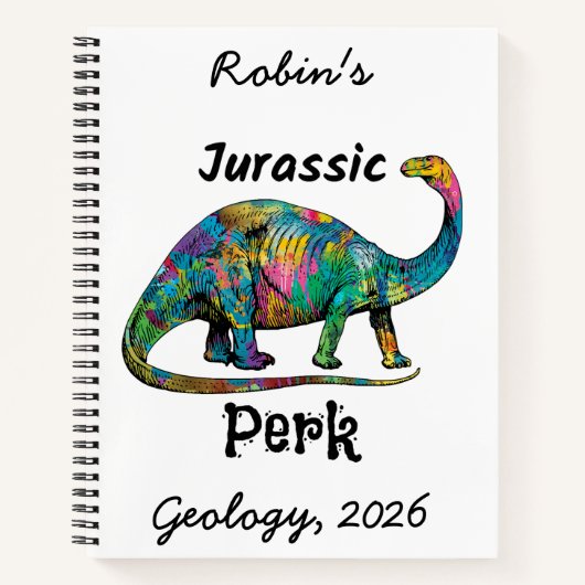Carnet Jurassic Perk Colorful Dinosaur White (Devant)