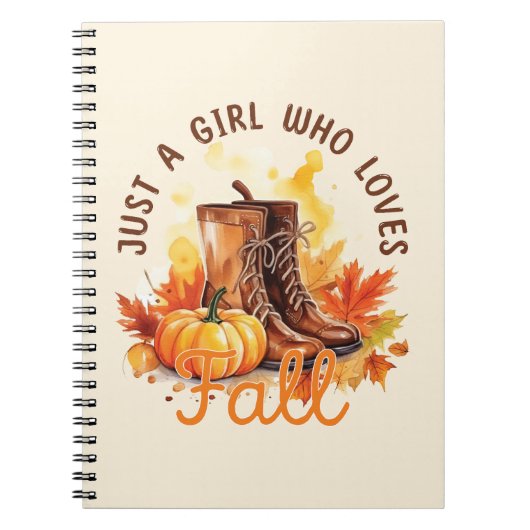 Carnet Just A Girl Who Love Fall - Cosy Autumn Vibes (Devant)