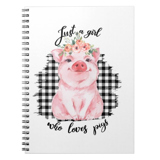 Carnet Just a Girl who loves pigs (Devant)
