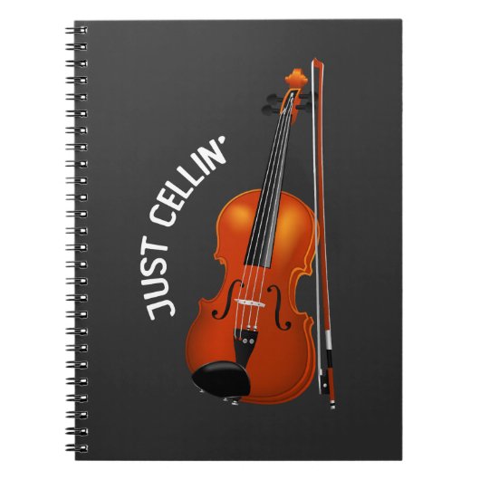 Carnet Juste Cellin' Drôle Chilling Cello Violon (Devant)