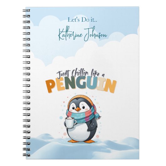 Carnet Juste en train de se détendre comme un Pingouin, P (Devant)