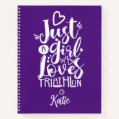 Carnet Juste un triathlon de fille Amour Fun Script viole (Devant)