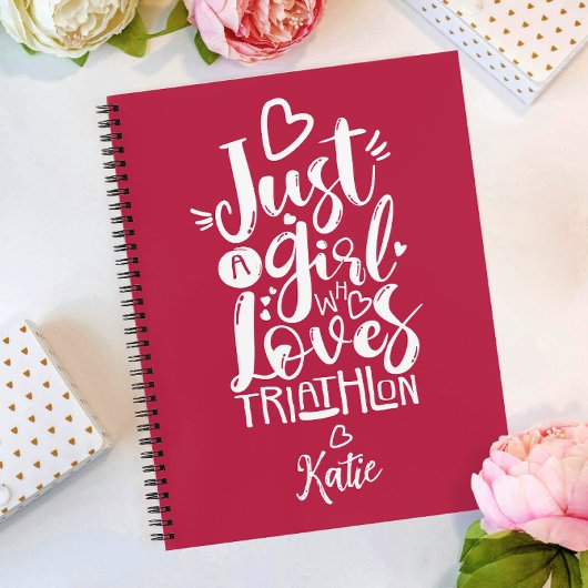 Carnet Juste un triathlon de fille Inspirant Script Moder
