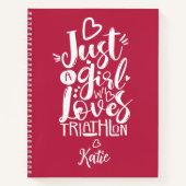 Carnet Juste un triathlon de fille Inspirant Script Moder (Devant)