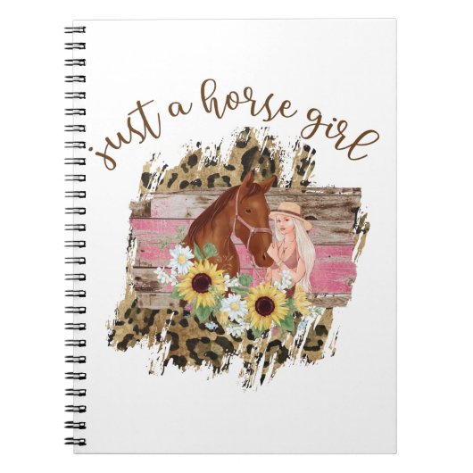 Carnet Juste une fille de cheval belle conception florale (Devant)