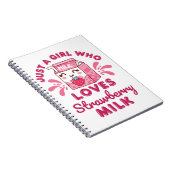 Carnet Juste une fille qui aime le lait de fraise Kawaii (Côté Droit)