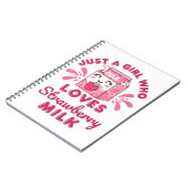 Carnet Juste une fille qui aime le lait de fraise Kawaii (Côté gauche)