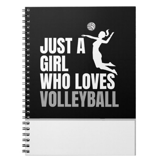 Carnet Juste une fille qui aime le volley-ball noir & bla (Devant)