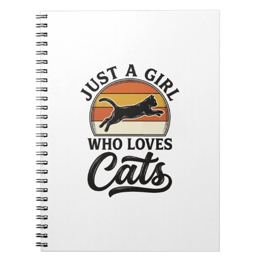 Carnet Juste une fille qui aime les chats Design de chat (Devant)