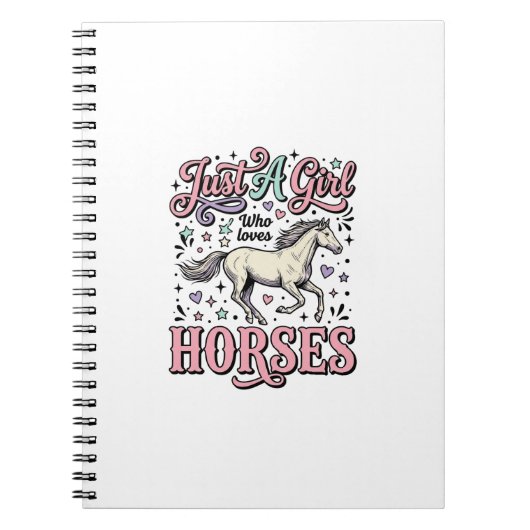 Carnet Juste Une Fille Qui Aime Les Chevaux Design Vector (Devant)