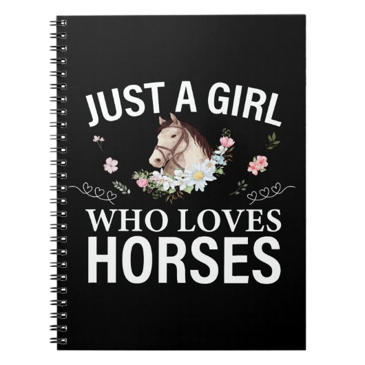 Carnet Juste Une Fille Qui Aime Les Chevaux Floral (Devant)
