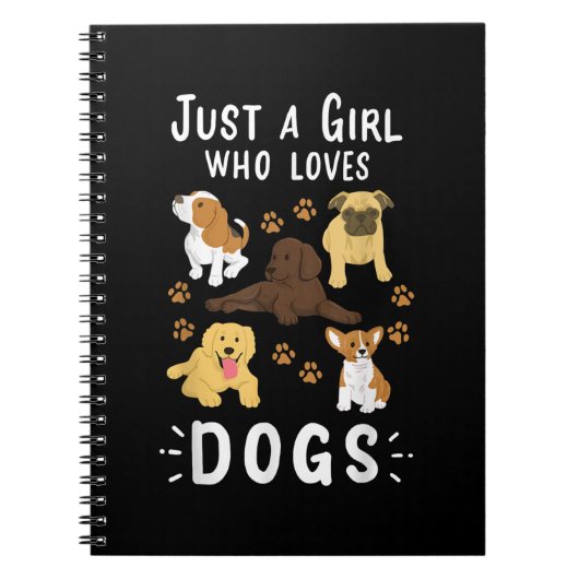 Carnet Juste une fille qui aime les chiens Amoureux des c (Devant)